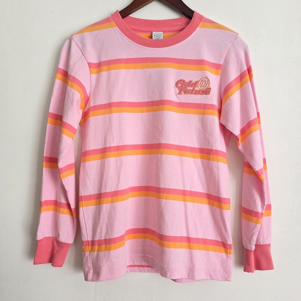 NWT Odd Future Size Small Pink & Orange Stripe Long Sleeve T-Shirt Zumiez
